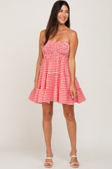 Red Gingham Tiered Dress