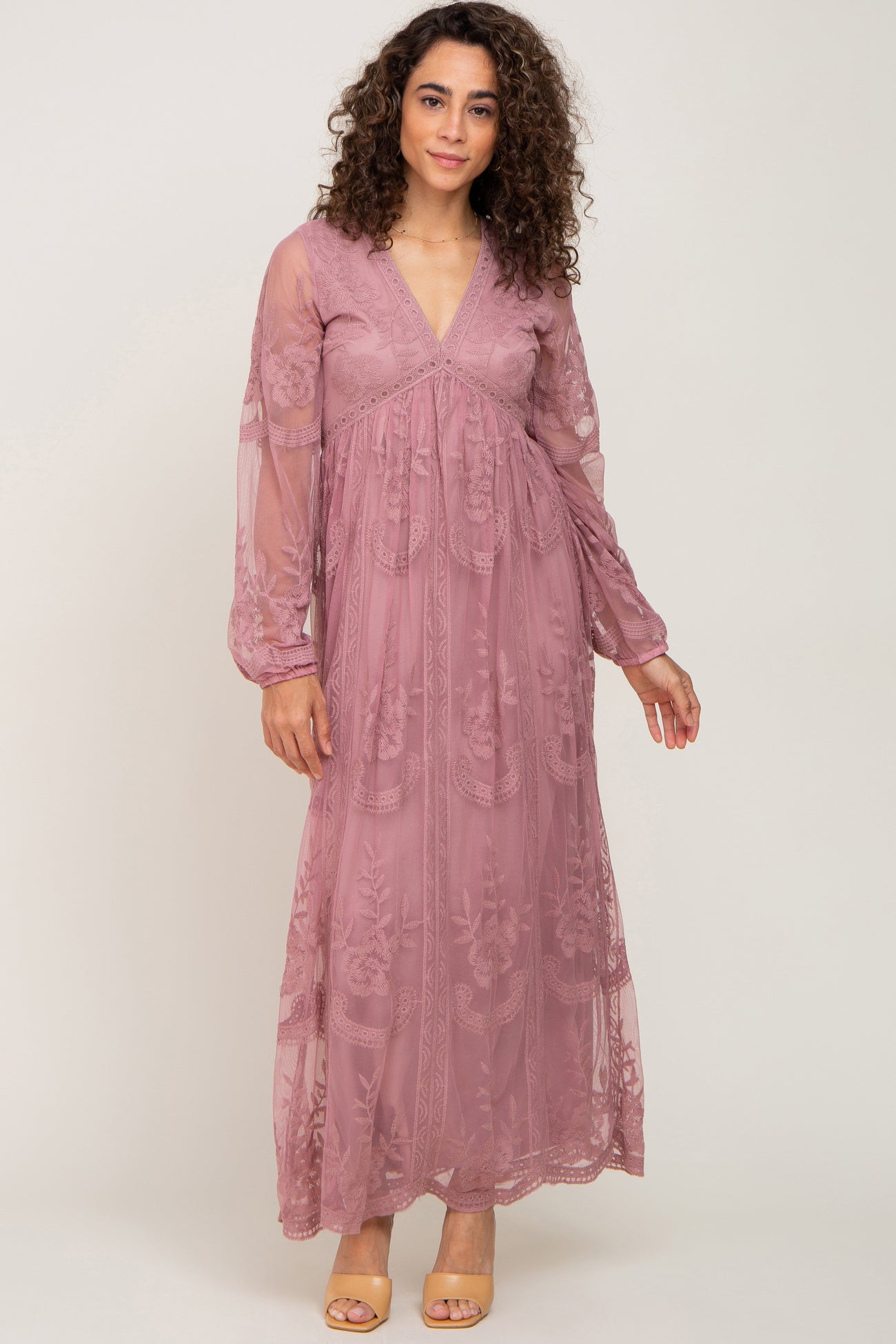 Pinkblush, Dresses, Bnwt Muave Embroidered Dress With Pockets