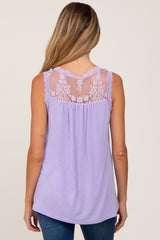 Lavender Lace V-Neck Maternity Tank Top