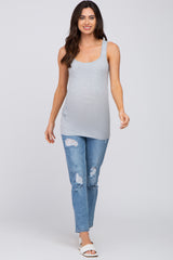 Heather Grey Ruched Maternity Tank Top