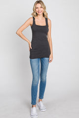 Charcoal Ruched Tank Top