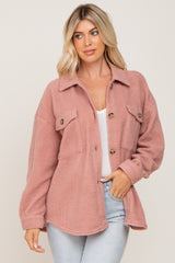 Mauve Fleece Shirt Jacket