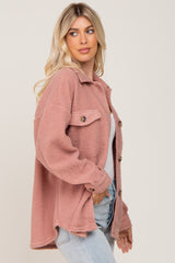 Mauve Fleece Shirt Jacket