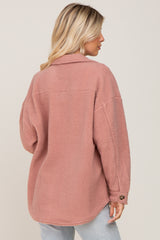 Mauve Fleece Shirt Jacket