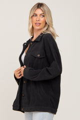 Charcoal Fleece Shirt Jacket