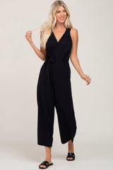 Black Sleeveless Flare Jumpsuit