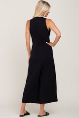 Black Sleeveless Flare Jumpsuit