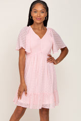 Light Pink Swiss Dot Smocked Dress