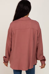 Mauve Oversized Button Down Blouse