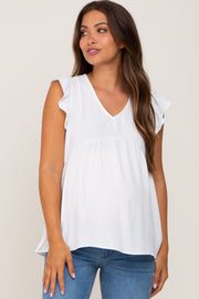 Ivory Flutter Babydoll Maternity Top