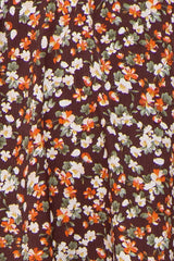 Brown Floral Maternity Midi Dress