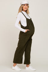 Olive Corduroy Maternity Overalls