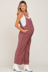 Mauve Corduroy Maternity Overalls