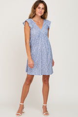 Blue Floral Eyelet Dress