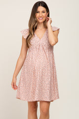 Light Pink Floral Eyelet Maternity Dress