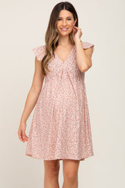 Light Pink Floral Eyelet Maternity Dress