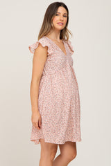 Light Pink Floral Eyelet Maternity Dress