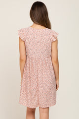 Light Pink Floral Eyelet Maternity Dress