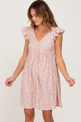 Light Pink Floral Eyelet Maternity Dress