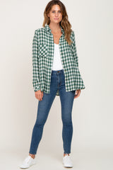 Green Plaid Flannel Top