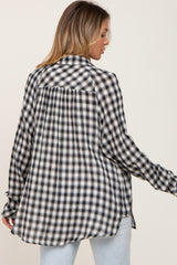 Black Plaid Flannel Top