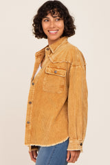 Camel Corduroy Shirt Jacket