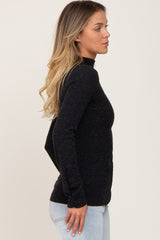 Brushed Ribbed Mock Neck Top