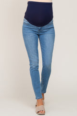 Blue Basic Maternity Skinny Jeans