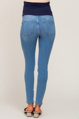 Blue Basic Maternity Skinny Jeans