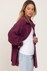 Purple Corduroy Shirt Jacket