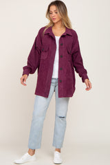 Purple Corduroy Shirt Jacket