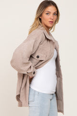 Taupe Corduroy Shirt Jacket