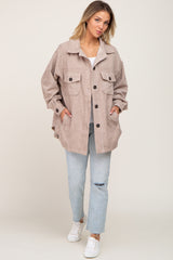 Taupe Corduroy Shirt Jacket