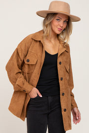 Camel Corduroy Shirt Jacket