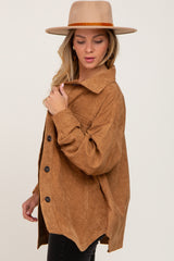 Camel Corduroy Shirt Jacket