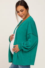 Green Knit Maternity Cardigan