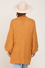 Camel Cable Knit Front Pocket Maternity Cardigan