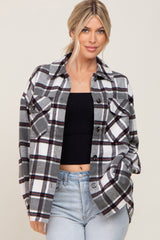 Black Plaid Brushed Shacket