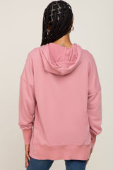 Mauve Snap Front Button Hoodie