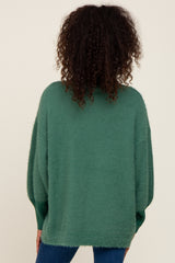 Forest Green Fuzzy Knit Turtleneck Sweater