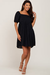 Black Polka Dot Square Neck Dress