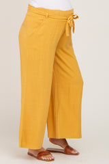 Yellow Paper Bag Wide Leg Maternity Pants