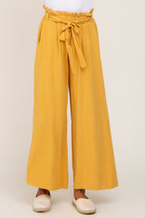 Yellow Paper Bag Wide Leg Pants