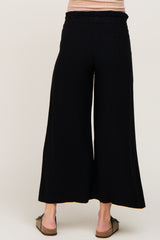 Black Paper Bag Wide Leg Maternity Pants