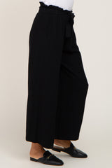 Black Paper Bag Wide Leg Pants