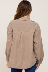 Taupe Corduroy Front Pocket Shacket