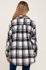 Black Plaid Maternity Shirt Jacket