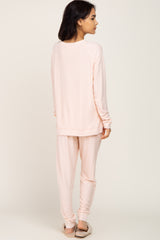 Light Pink Soft Knit Long Sleeve Set