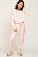 Light Pink Soft Knit Long Sleeve Set