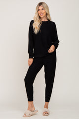 Black Soft Knit Long Sleeve Set